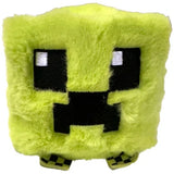 Ty Beanie Bouncers Minecraft Creeper soft toy close front view with black square face