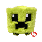 Ty Beanie Bouncers Minecraft Creeper plush front view with red TY heart tag