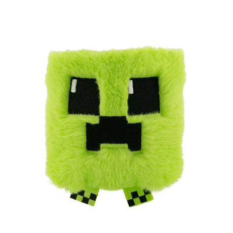 Ty Beanie Bouncers Minecraft Creeper plush front view with small green feet