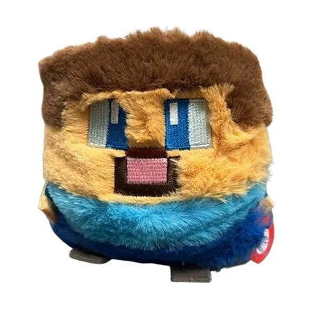 Ty Beanie Bouncers Minecraft Steve plush front view with blue shirt and square face