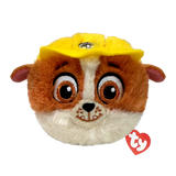 Ty Beanie Bouncers PAW Patrol Rubble plush face with red Ty heart tag