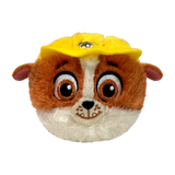 Ty Beanie Bouncers PAW Patrol Rubble plush face with yellow construction helmet