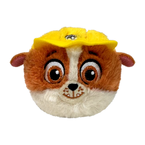 Ty Beanie Bouncers PAW Patrol Rubble plush face with yellow construction helmet