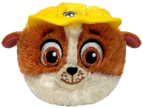 Ty Beanie Bouncers PAW Patrol Rubble round plush shown from the front