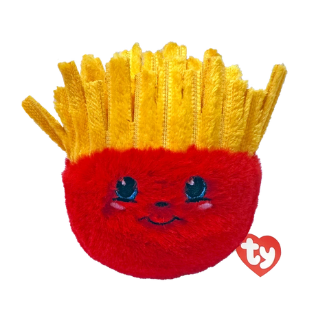 Ty Beanie Bouncers Spuds French Fries plush front view with red TY heart tag