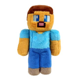 TY Minecraft Steve Beanie Baby front view with brown hair, blue shirt and dark blue trousers
