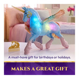 Unicorn Academy Glow Magic Skywind standing with illuminated blue, green and pink body markings