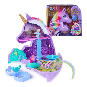 Unicorn Academy Wildstar Styling Head & Playset opened with unicorn figures, rainbow mane and accessories displayed