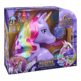Boxed Unicorn Academy Wildstar Styling Head & Playset with rainbow mane and accessories visible through the packaging