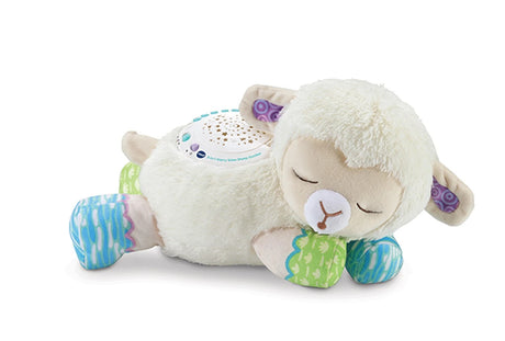 VTech 3-in-1 Starry Skies Sheep Soother sheep toy with patterned feet and electronic module on its back