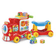 VTech 4-In-1 Alphabet Express with red train, blue and yellow pull cart and colourful learning blocks