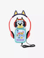 VTech Bluey Musical Moments Player with turquoise controls, Bluey character and red and purple headphones