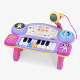 VTech Bluey Sing-Along Keyboard with illuminated piano keys, yellow microphone and Bluey character controls