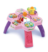 VTech Busy Bee Activity Table Pink packaging showing sit and stand play options for ages 6 to 36 months – Ireland