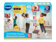 VTech Counting Hoops Basketball Stand retail box showing LED scoreboard, adjustable height, included basketball and 3 game modes