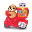 VTech Dash n Deliver Scooter toy with Puppy riding red scooter and Kitty sitting in rear delivery box with three numbered buttons on the side