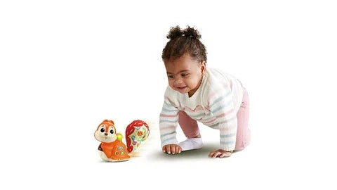 Baby crawling with VTech Follow Me Learning Squirrel toy – Ireland