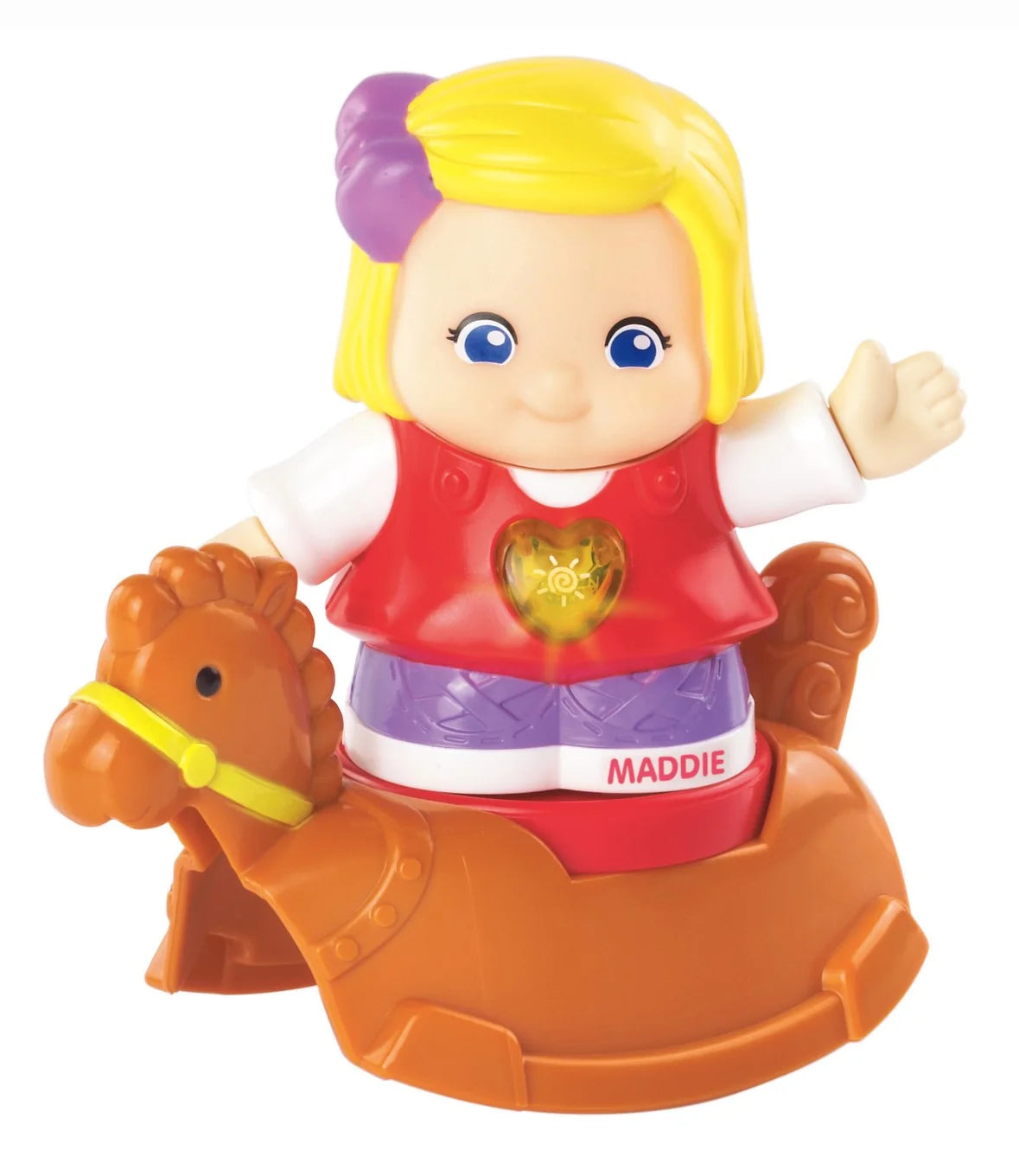 VTech Maddie figure seated on her rocking horse toy, front angle – Ireland