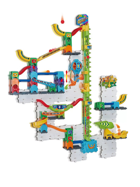 Assembled VTech Marble Rush Free Fall layout with spiral lift and tracks – Ireland.
