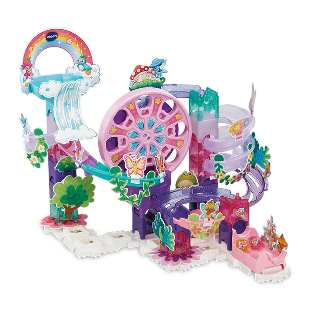 VTech Marble Rush Petal Power assembled track with motorised flower wheel, lift and waterfall funnel – Ireland.