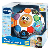 VTech My 1st Football Friend box showing soft football toy with glove tabs and 12 to 36 months age mark