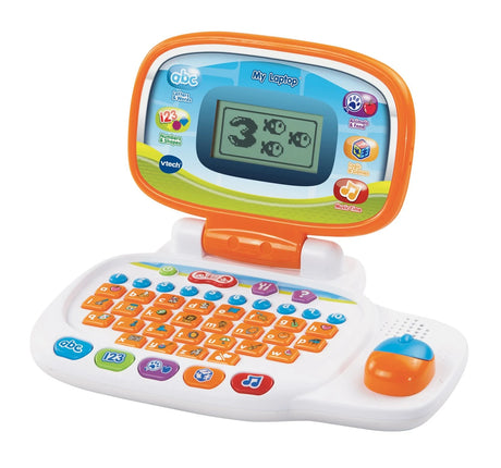 VTech My Laptop open front view with screen, letter buttons and orange mouse