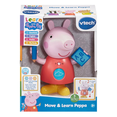 VTech Peppa Pig Move and Learn Peppa retail box with interactive figure and accessories – Ireland.