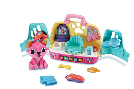 VTech Play & Go Puppy Salon toy set open with accessories and plush puppy – Ireland