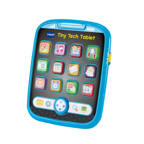 Angled image of VTech Tiny Tech Tablet with music, weather and animal icons – Ireland.