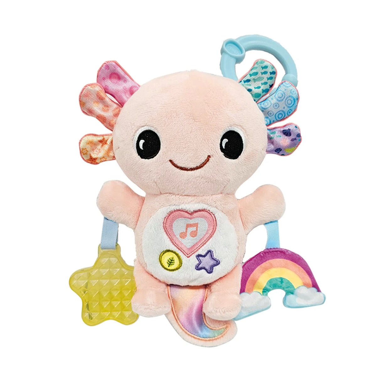 Unboxed VTech Rainbow Lights Axolotl toy with rainbow and star features – Ireland.