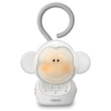 Front view of the VTech Myla the Monkey Portable Soother with its cheek night light glowing