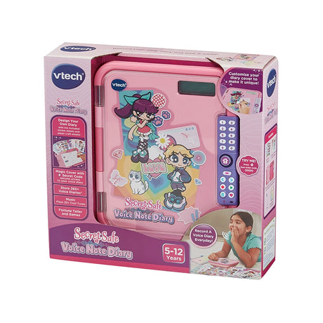 VTech Secret Safe Voice Note Diary in pink packaging with stickers, keypad and diary features – Ireland.
