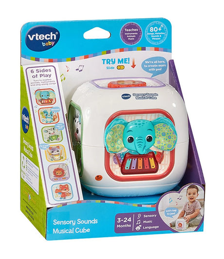 VTech Sensory Sounds Musical Cube in packaging front view – Ireland