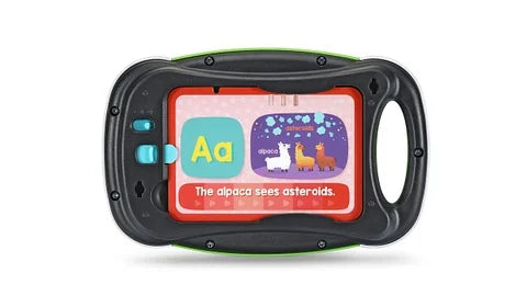 VTech Slide-to-Read ABC Flash Cards showing alpaca card on dark grey side – Ireland