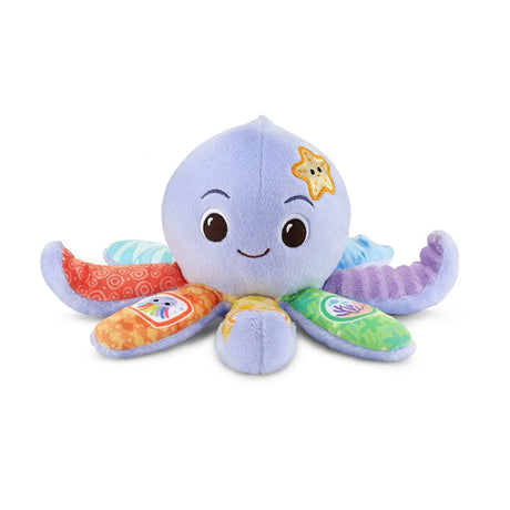 Front view of Snuggles the Octopus plush with musical buttons – Ireland.