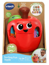 VTech Sorting Fun Apple box showing apple sorter and 12 to 36 months age mark