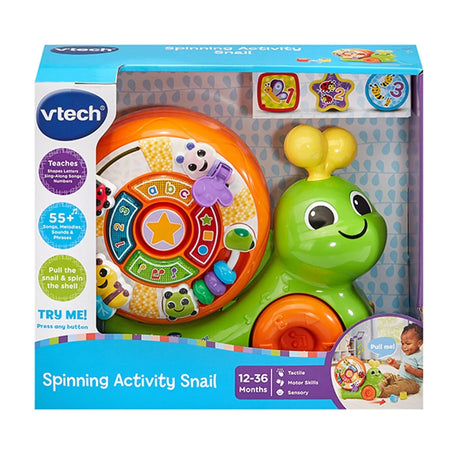 VTech Spinning Activity Snail toy in boxed packaging for 12 to 36 months – Ireland