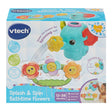 VTech Splash & Spin Bathtime Flowers in retail packaging showing elephant watering can, flower bar and 12 to 36 months label