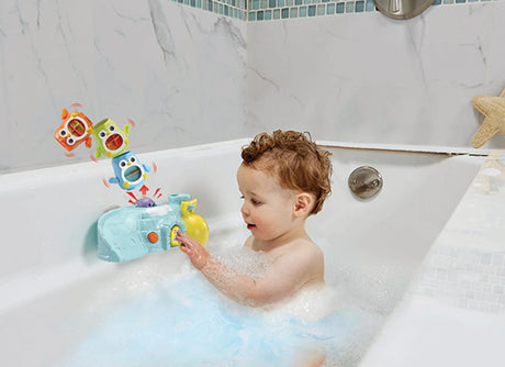 Child playing with VTech Stack and Slide Penguin Pals in bath Ireland