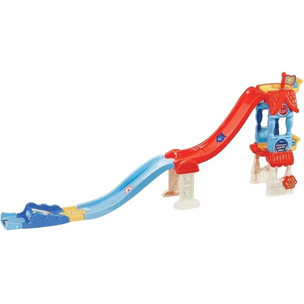 VTech Stitch Beach House Slide arranged as a long track with red and blue slide sections