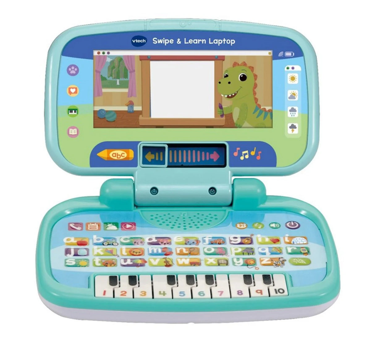 VTech Swipe and Learn Laptop open with screen and keyboard layout – Ireland.