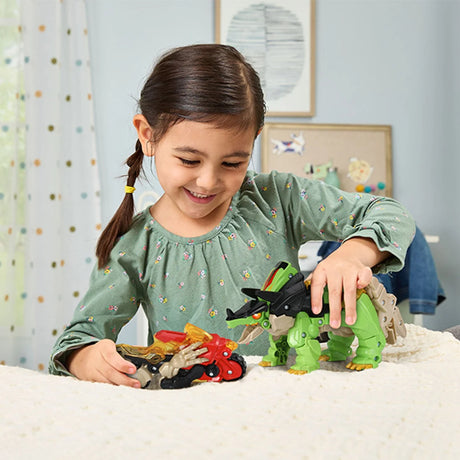 Child playing with VTech Switch & Go Dinos Armour Up set – Ireland.
