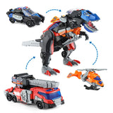 VTech Switch & Go Dinos Rescue Raiders 3-in-1 showing police car, fire engine, helicopter and Rescue-Rex