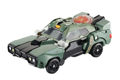 VTech Switch & Go Dinos Thrash the T-Rex in green car mode with black wheels and red disc on top