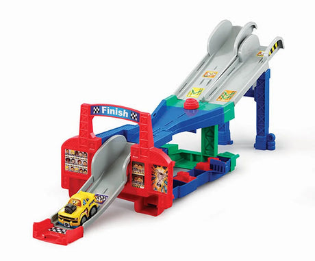 VTech Toot-Toot Drivers 4-in-1 Raceway dual-track setup with yellow SmartPoint car in Ireland
