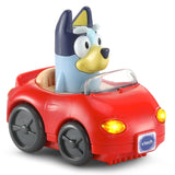 VTech Toot-Toot Drivers Bluey Escape Convertible red car with Bluey driver and illuminated front headlights