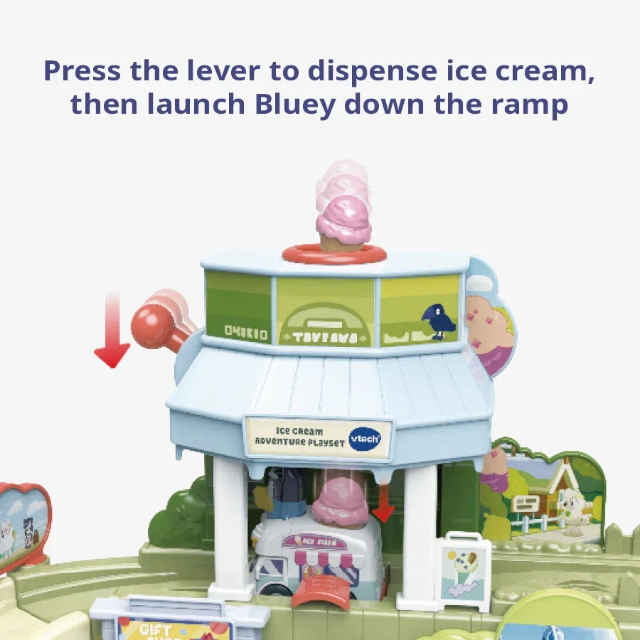 VTech Bluey Ice Cream Adventure Play Set showing the ice cream dispenser above the Ice Cream Truck