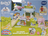 VTech Toot-Toot Drivers Bluey Ice Cream Adventure Play Set in retail packaging with the Ice Cream Truck and playset