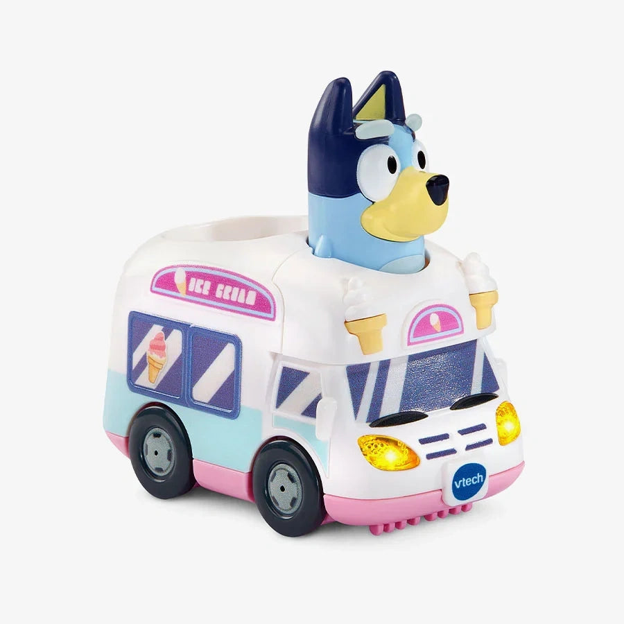 VTech Bluey Ice Cream Truck with Bluey figure, ice cream graphics and illuminated yellow headlights