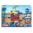 VTech Toot-Toot Drivers Criss-Cross Raceway box packaging showing the raceway, two cars and 1 to 5 years age mark